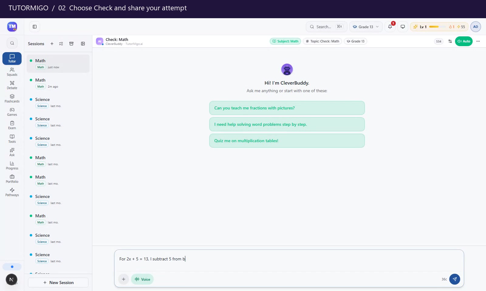 Preview: Start a session and learn with your tutor